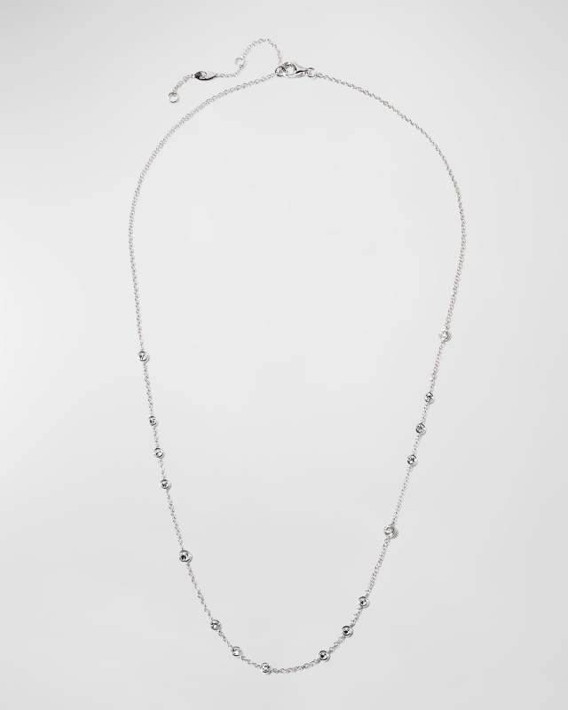 18k White Gold Dazzle By-the-Yard Diamond Necklace, 18"L, 0.76tcw